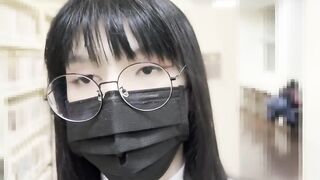 HA28Anal with bell butt plug was exposed in the library! In the end, Ahegao climaxed and ejaculated!