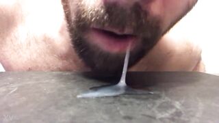 Playing with my cum before I swallow it