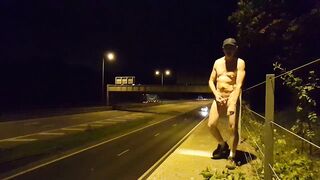 Pissing by public road