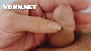 Vdwn.net - slow motion playing and stretching my soft small cock