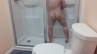 Chubby Boy Cums In Shower