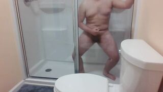 Chubby Boy Cums In Shower