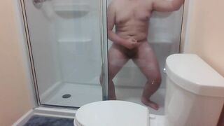 Chubby Boy Cums In Shower