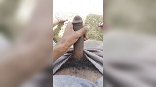 JERKING OFF AND HUGE CUMSHOT OUTSIDE ON PUBLIC ROAD ALMOST CAUGHT