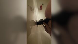 Femboy takes 10" cock balls deep while cum drips on camera