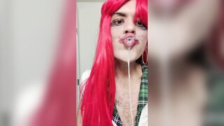 Venezuelan tranny girl loves to play with the Waka Waka blacks cum in her mouth