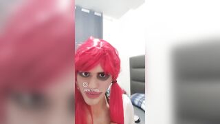 Venezuelan tranny girl loves to play with the Waka Waka blacks cum in her mouth