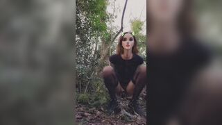 AI sissy tied up in a forest for use