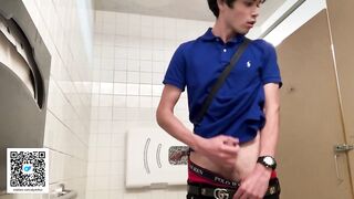 Gay Teen Model Masturbates Inside colleges Public Restroom! *Almost Got Caught*