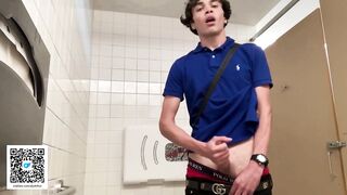 Gay Teen Model Masturbates Inside colleges Public Restroom! *Almost Got Caught*