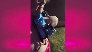 Trans Girl Humiliates Herself Outside for Daddy!