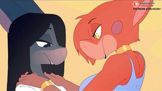 TWO CUTE FURRY FUTANARI GIRLS HAVING GOOD TIME ON SOFA | FUTA FURRY HENTAI ANIMATION