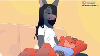 TWO CUTE FURRY FUTANARI GIRLS HAVING GOOD TIME ON SOFA | FUTA FURRY HENTAI ANIMATION