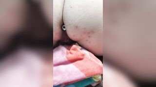 Dripping wet pussy riding vibrator