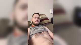 Bearded hung handymen cum after work Uncut dick