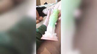 Fucking my dragon dildo. Because daddy told me to