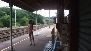 TOTALLY NAKED AT THE STATION