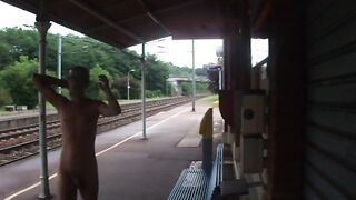 TOTALLY NAKED AT THE STATION