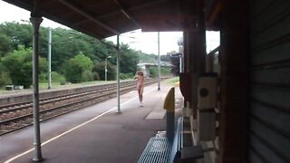 TOTALLY NAKED AT THE STATION