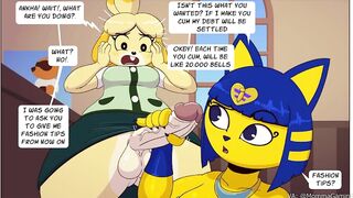 Futa Ankha Sucks Off Isabelle For Some Money