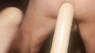 Big dildo deep anal fuck \fake cum drooling prolpse!!Big Daddy by Blush 14"dildo (part two)