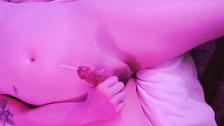 Hairless cock suddenly sprays cum everywhere! - eekmoe