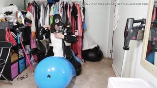 Heavy PVC Gasmask Breathplay and Vibrator Inflatable Hump