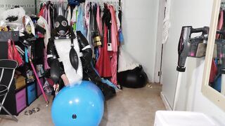 Heavy PVC Gasmask Breathplay and Vibrator Inflatable Hump