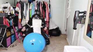 Heavy PVC Gasmask Breathplay and Vibrator Inflatable Hump