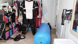 Heavy PVC Gasmask Breathplay and Vibrator Inflatable Hump