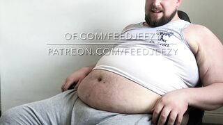 Fat Step Dad Feedee Roleplay - Eclairs and Burps belly stuffing