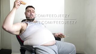 Fat Step Dad Feedee Roleplay - Eclairs and Burps belly stuffing