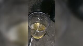 Pissing Hard in a cup