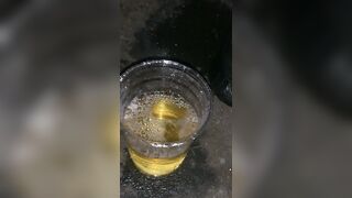 Pissing Hard in a cup