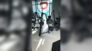 Flash dick and cum in gym! get caught?