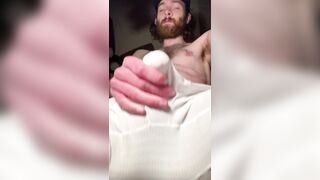 Jerking my cock in my underwear.