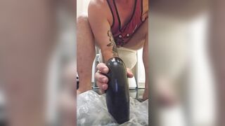 Feeding my gaping asshole a massive eggplant