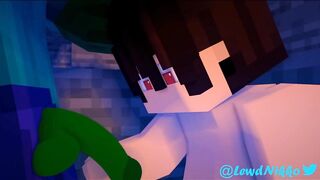 Femboy falls down a cliff and meet a new friend - Minecraft Gay Porn Mod