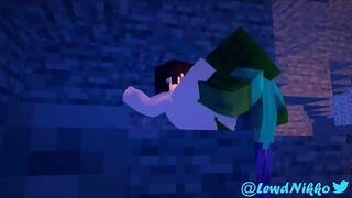 Femboy falls down a cliff and meet a new friend - Minecraft Gay Porn Mod