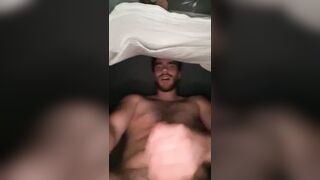 Fit teen guy cums hard and loud