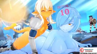 SLIME FUTANARI GIRLS HAVE SO MUCH FUN IN THE DUNGEON | FUTA HENTAI ANIMATION 4K 60FPS