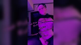 Hot Pink Tranny Eats Her Cum