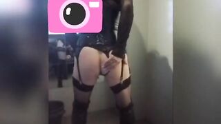 Crossdresser at the sex shop porn cinema