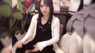 [Individual shooting] A video of a cute crossdresser with black hair erotic masturbating quietly