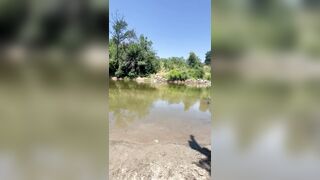 Masturbating in public along the river