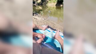 Masturbating in public along the river