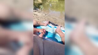 Masturbating in public along the river