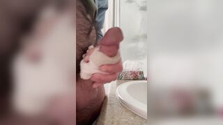 Washing my cock and balls and getting horny and wet