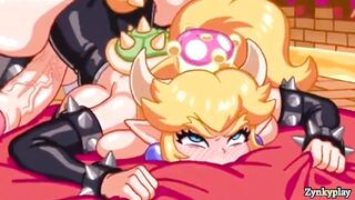 FUTA Bowsette fucked princess peach Big cook