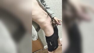 horny guy shows his sexy body in front of the mirror